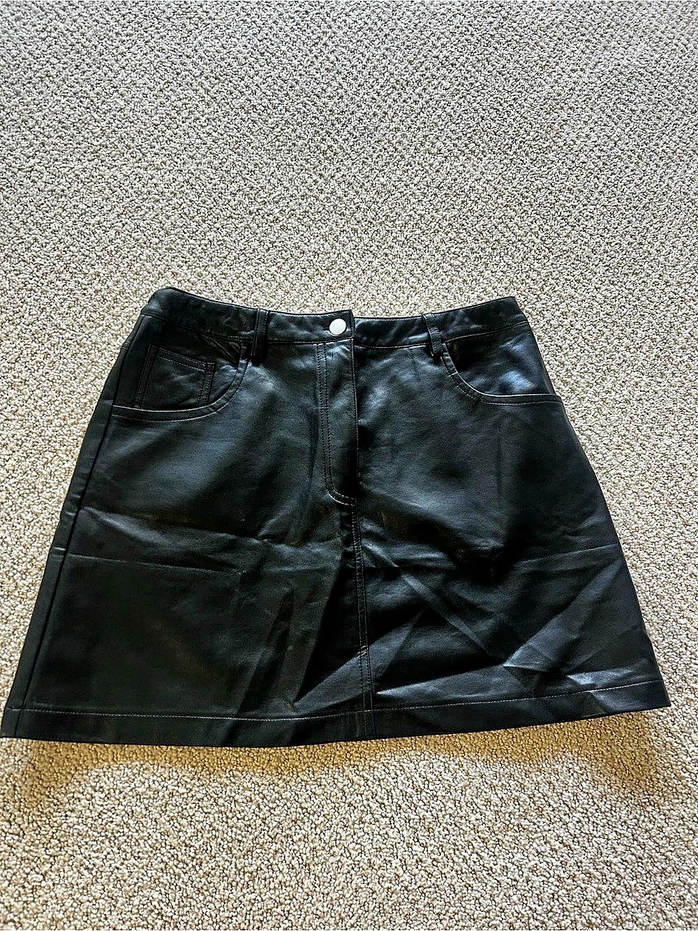 Lulus Harley Black Vegan Leather Mini Skirt